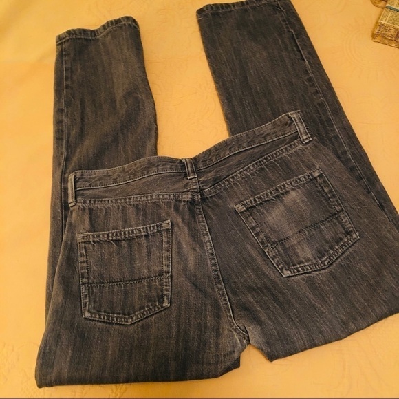 Lands' End Canvas Jeans Men's Grey Slim Fit  W 34  L 32 1963 Distressed Denim - Picture 12 of 15